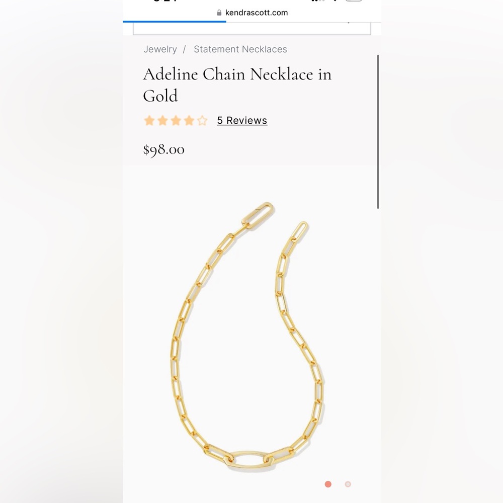 BRAND NEW with tags Kendra Scott Adeline Chain Necklace in Rose Gold w/ Crystals